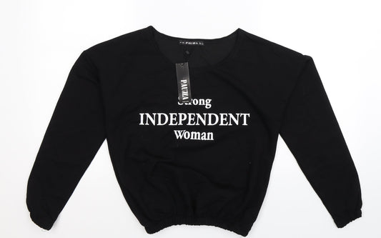 Pauza Womens Black   Pullover Sweatshirt Size S