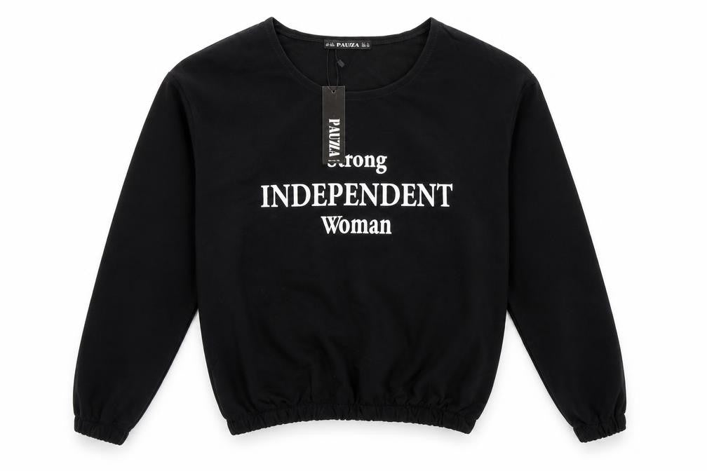 Pauza Womens Black   Pullover Sweatshirt Size S