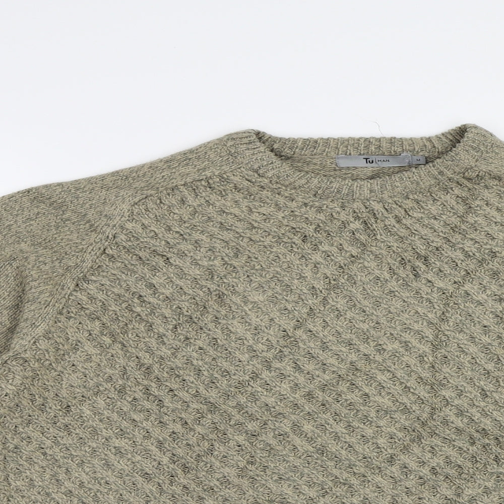Tu Man Mens Brown   Pullover Jumper Size M