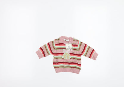 Front view of NAME IT girls’ pink jumper one size