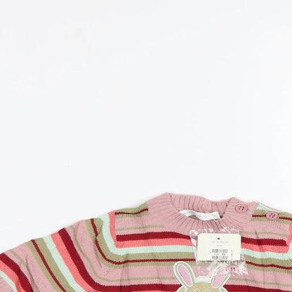 Close-up detail of NAME IT girls’ pink jumper one size