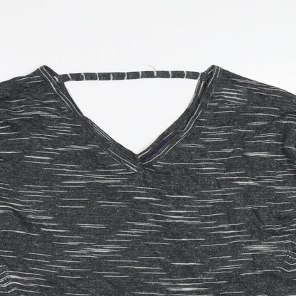 Close-up detail of Marks & Spencer women’s grey pullover sweatshirt, size L