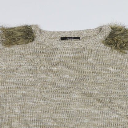 Close-up detail of George women’s beige jumper, size UK 14