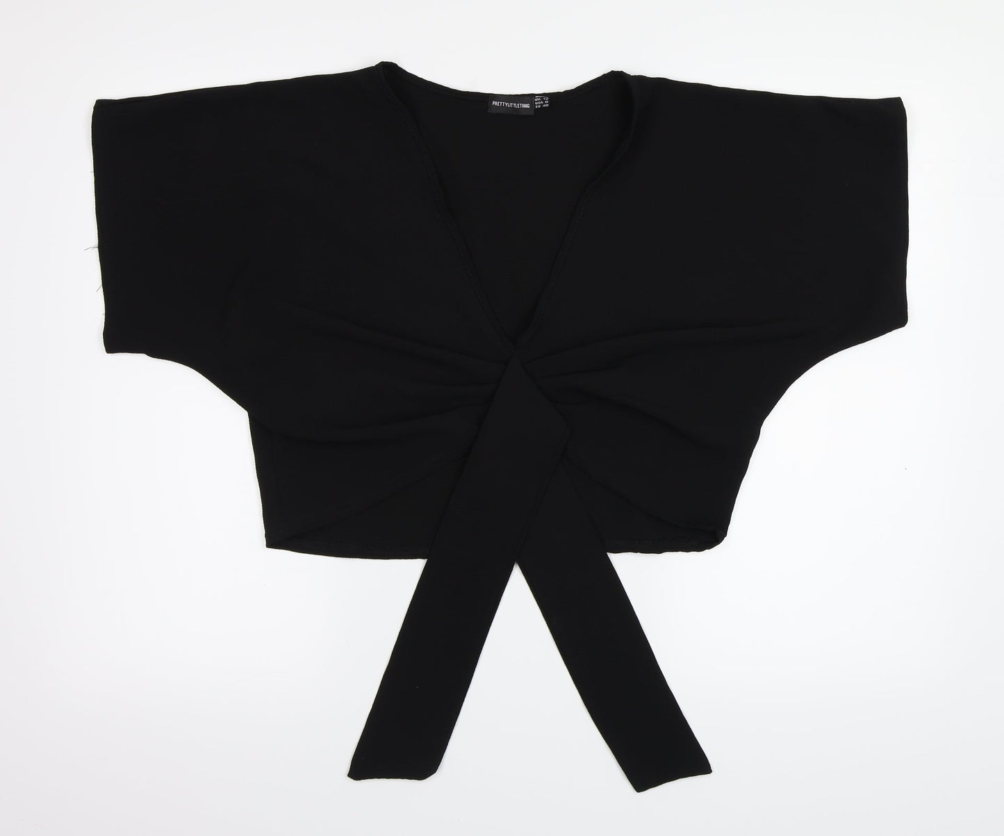 PRETTYLITTLETHING Womens Black   Basic Blouse Size 12