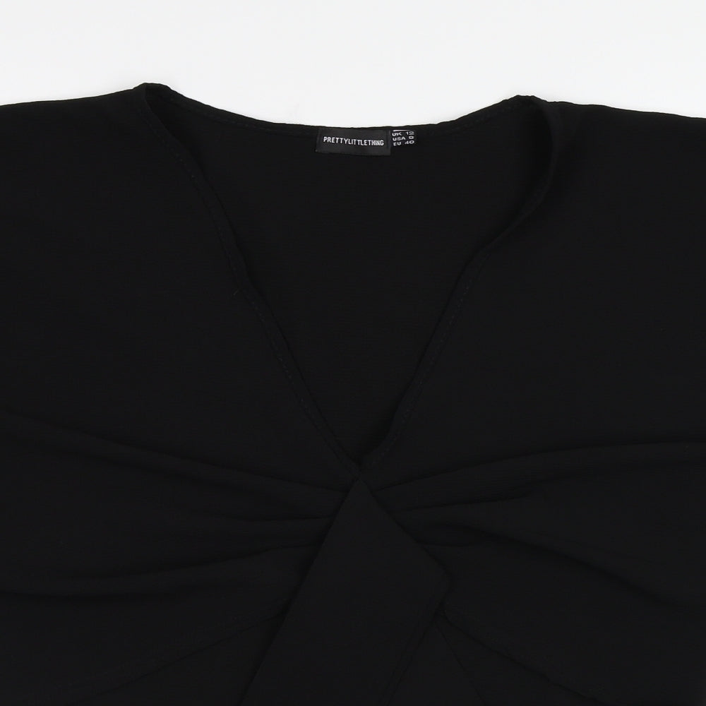 PRETTYLITTLETHING Womens Black   Basic Blouse Size 12