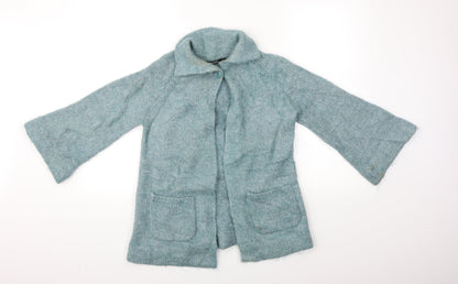 Front view of Atmosphere women’s blue cardigan jumper, size UK 8