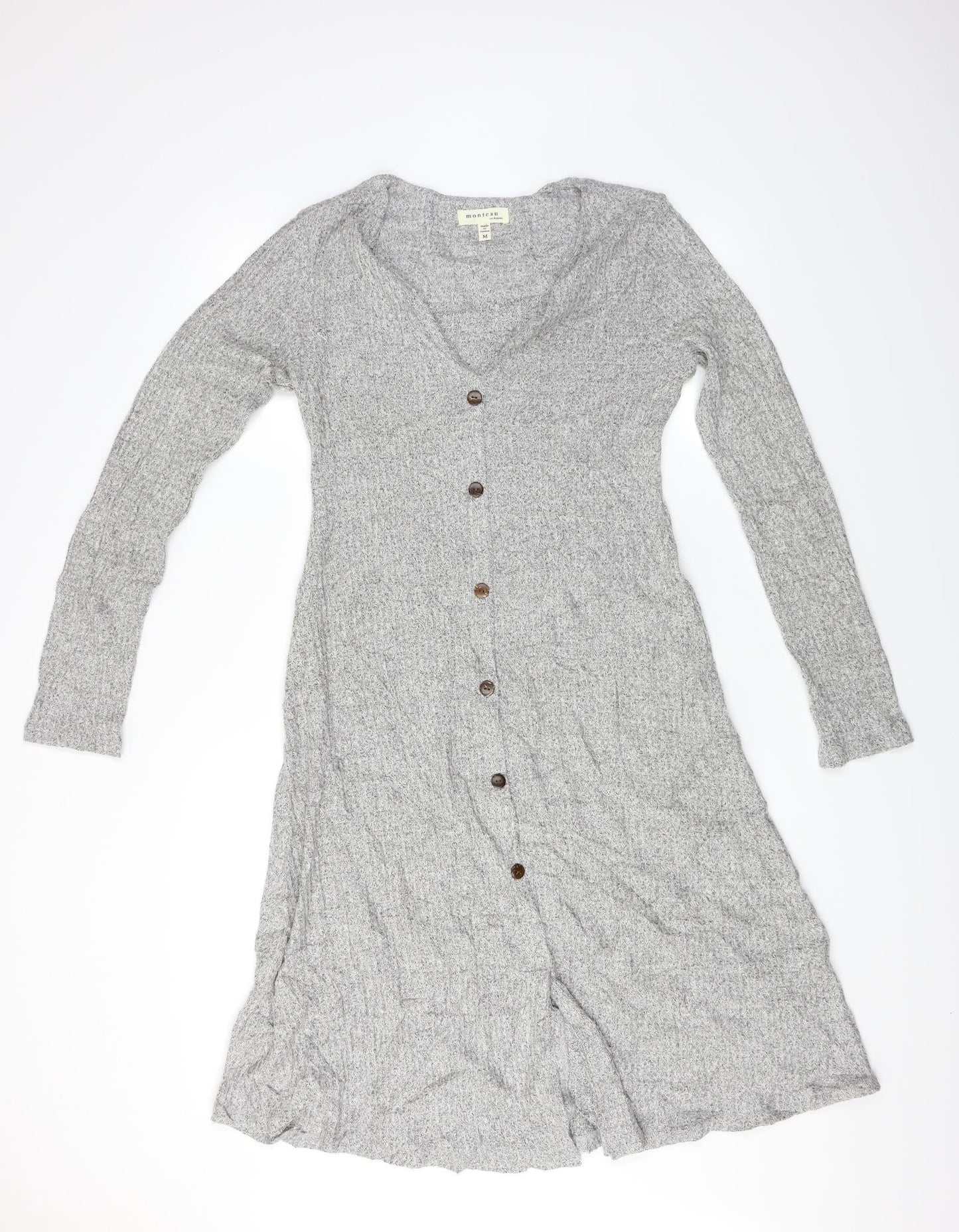 Monteau Womens Grey   Cardigan Jumper Size M