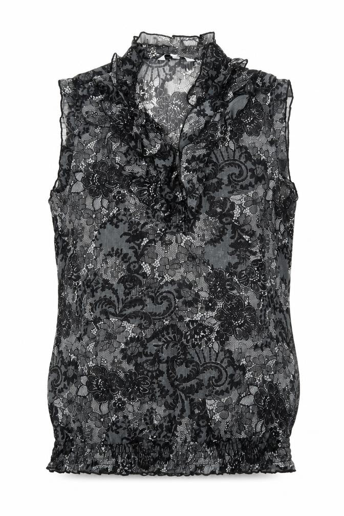 New Look Womens Black Floral  Basic Blouse Size 12