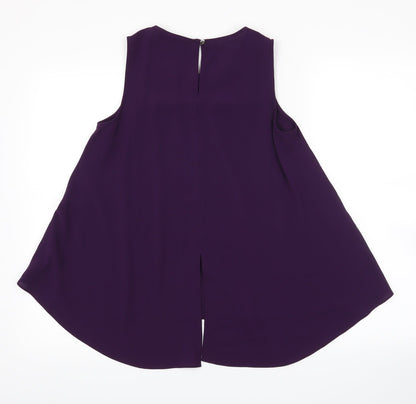 Back view of Dorothy Perkins women’s purple basic tank, size UK 8