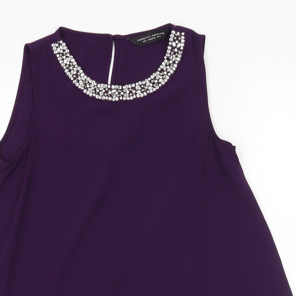 Dorothy Perkins Womens Purple   Basic Tank Size 8