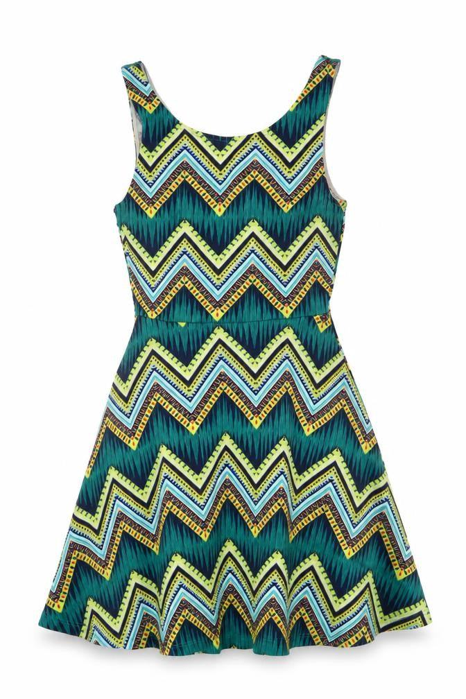 H&M Womens Blue Geometric  Tank Dress  Size 8