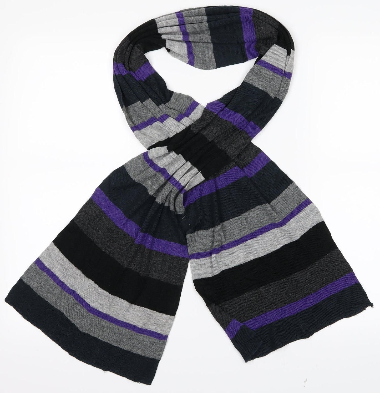 Pre Worn Womens Purple Striped   Scarf