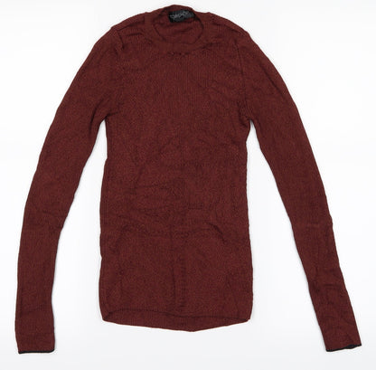 Additional front view of Topshop women’s brown jumper, size UK 8