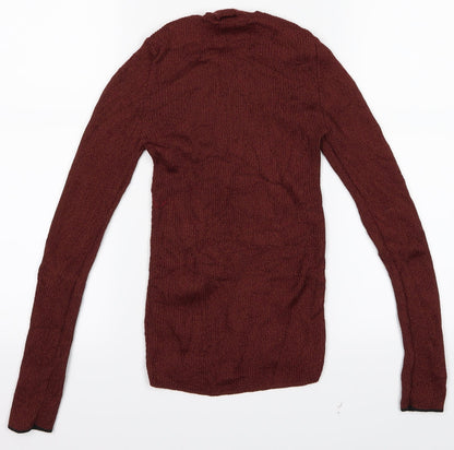 Back view of Topshop women’s brown jumper, size UK 8