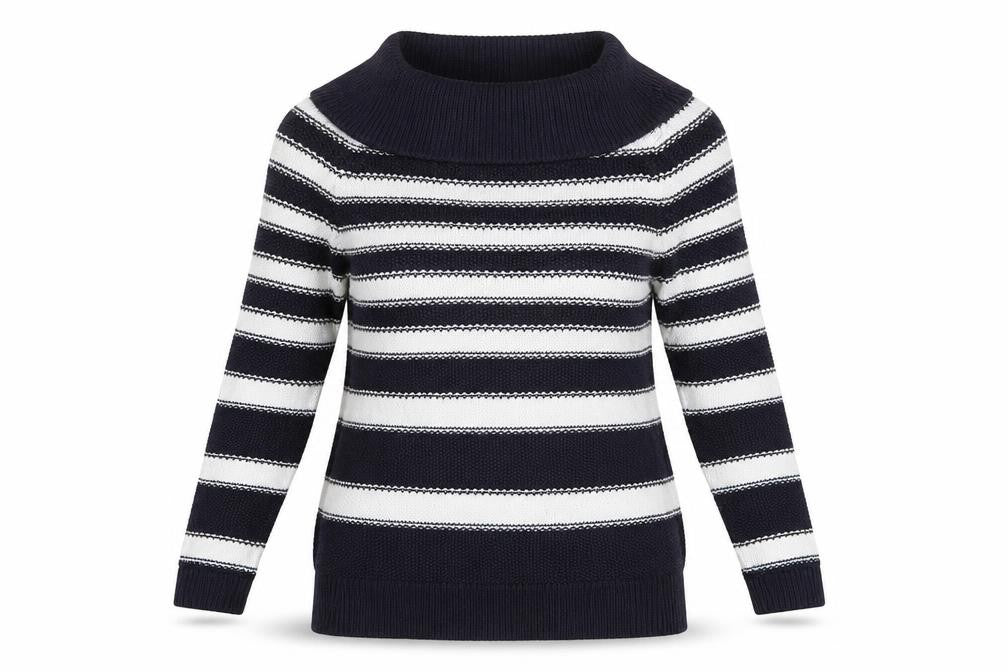 Marks & Spencer Womens Blue Striped  Pullover Jumper Size 8