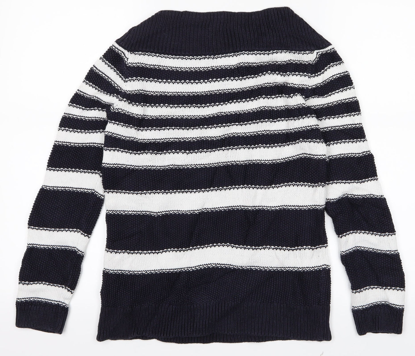 M&S Womens Blue Striped  Pullover Jumper Size 8