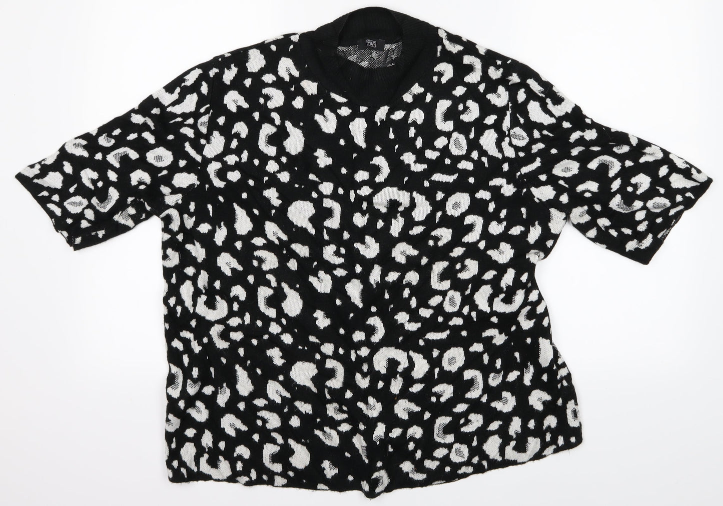 F&F Womens Black Geometric  Pullover Jumper Size 14