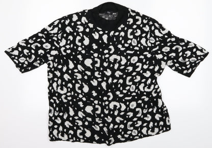 Additional front view of F&F women’s black geometric jumper, size UK 14