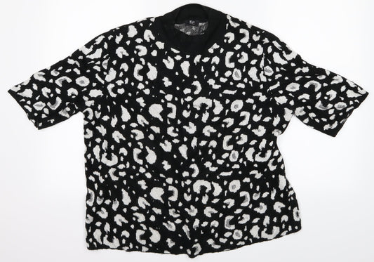 F&F Womens Black Geometric  Pullover Jumper Size 14