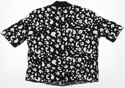 Back view of F&F women’s black geometric jumper, size UK 14