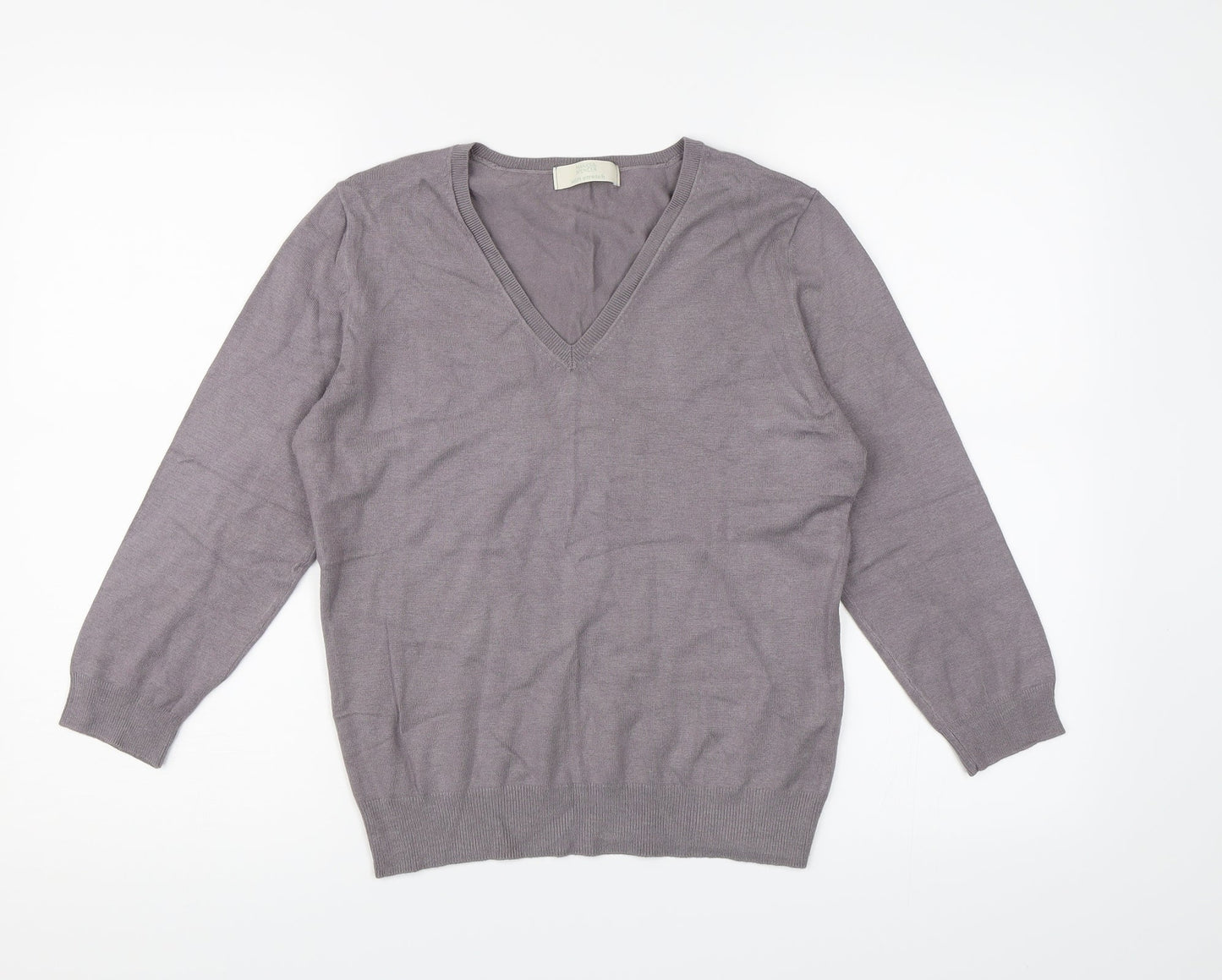 Marks and Spencer Womens Purple  Knit Pullover Jumper Size 14