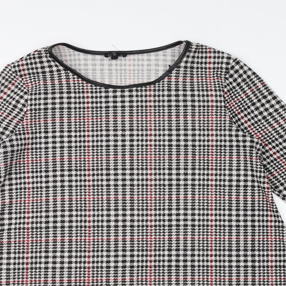 River Island Womens Black Houndstooth  A-Line  Size 10
