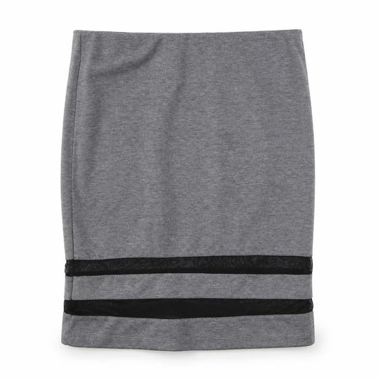 Front view of Divided by H&M women’s grey a-line skirt, size L