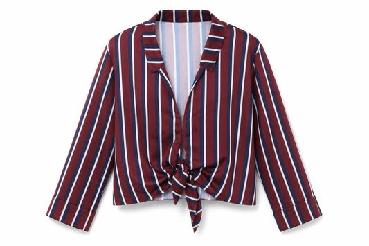 River Island Womens Brown Striped Satin Basic Blouse Size 14