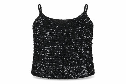 Front view of Essence women’s black basic blouse, size UK 16