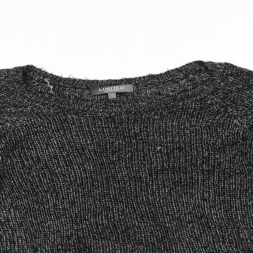 limited Womens Black  Knit Pullover Jumper Size 14