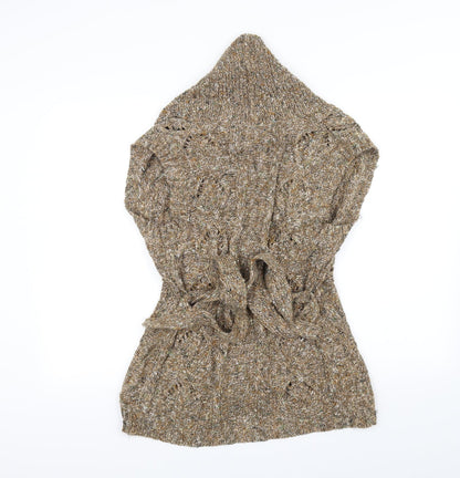 Back view of Soon women’s brown knit jacket, size UK 14