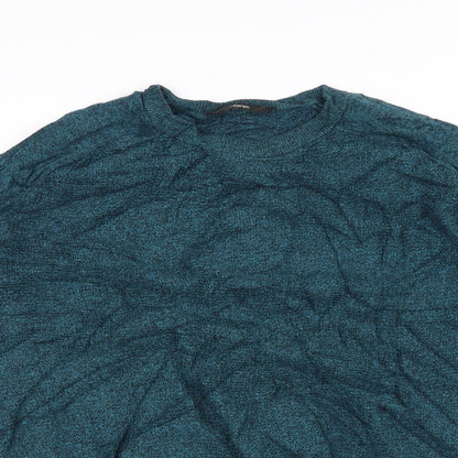 Close-up detail of George men’s blue jumper, size M