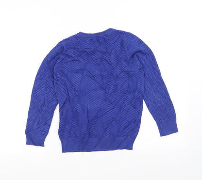 Back view of Urban boys’ boys blue knit jumper, size 8, years