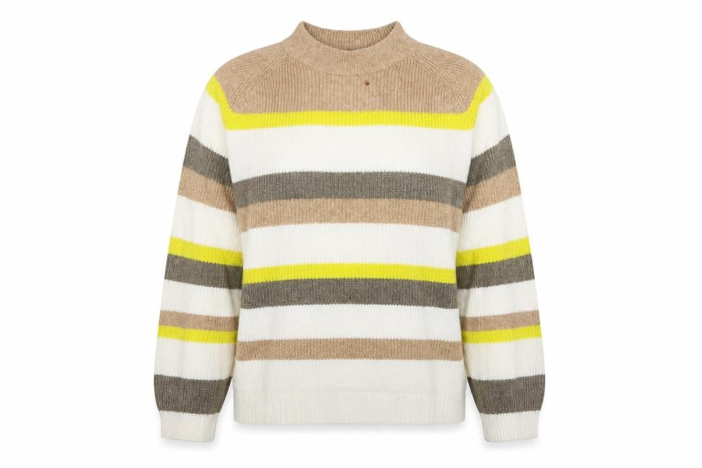 Marks & Spencer Womens White Striped Knit Pullover Jumper Size XL