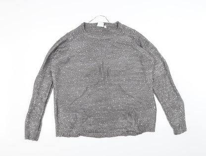 Additional front view of JUNAROSE women’s grey knit jumper, size L