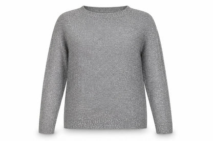 Front view of JUNAROSE women’s grey knit jumper, size L