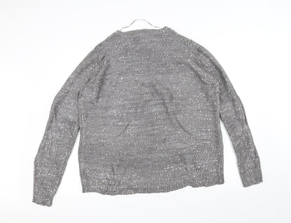 Back view of JUNAROSE women’s grey knit jumper, size L
