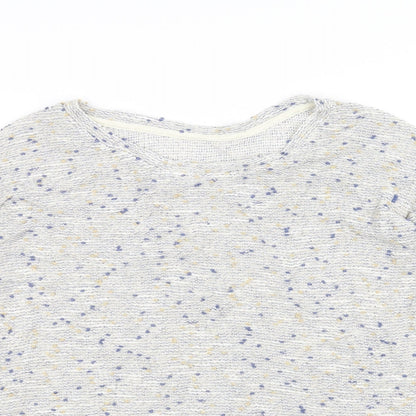 Close-up detail of Debenhams women’s white basic t-shirt, size UK 10