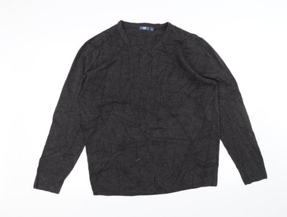 Front view of Easy men’s black knit jumper, size L