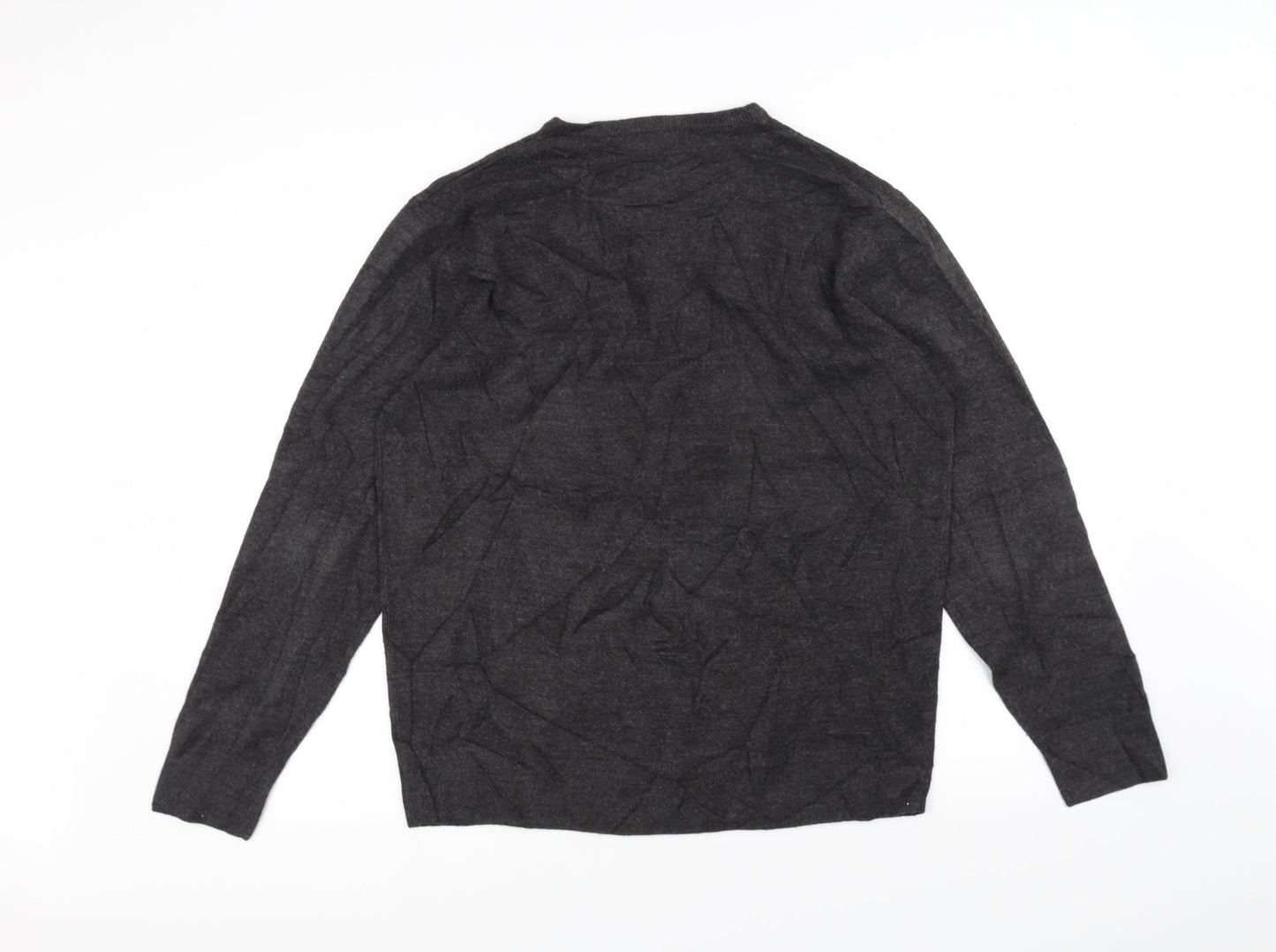 Easy Mens Black  Knit Pullover Jumper Size L