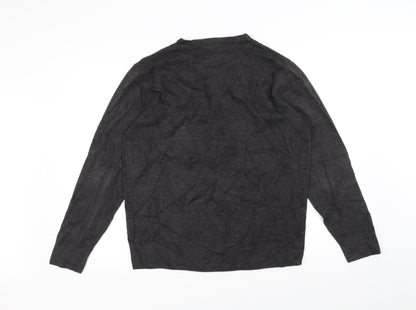 Back view of Easy men’s black knit jumper, size L