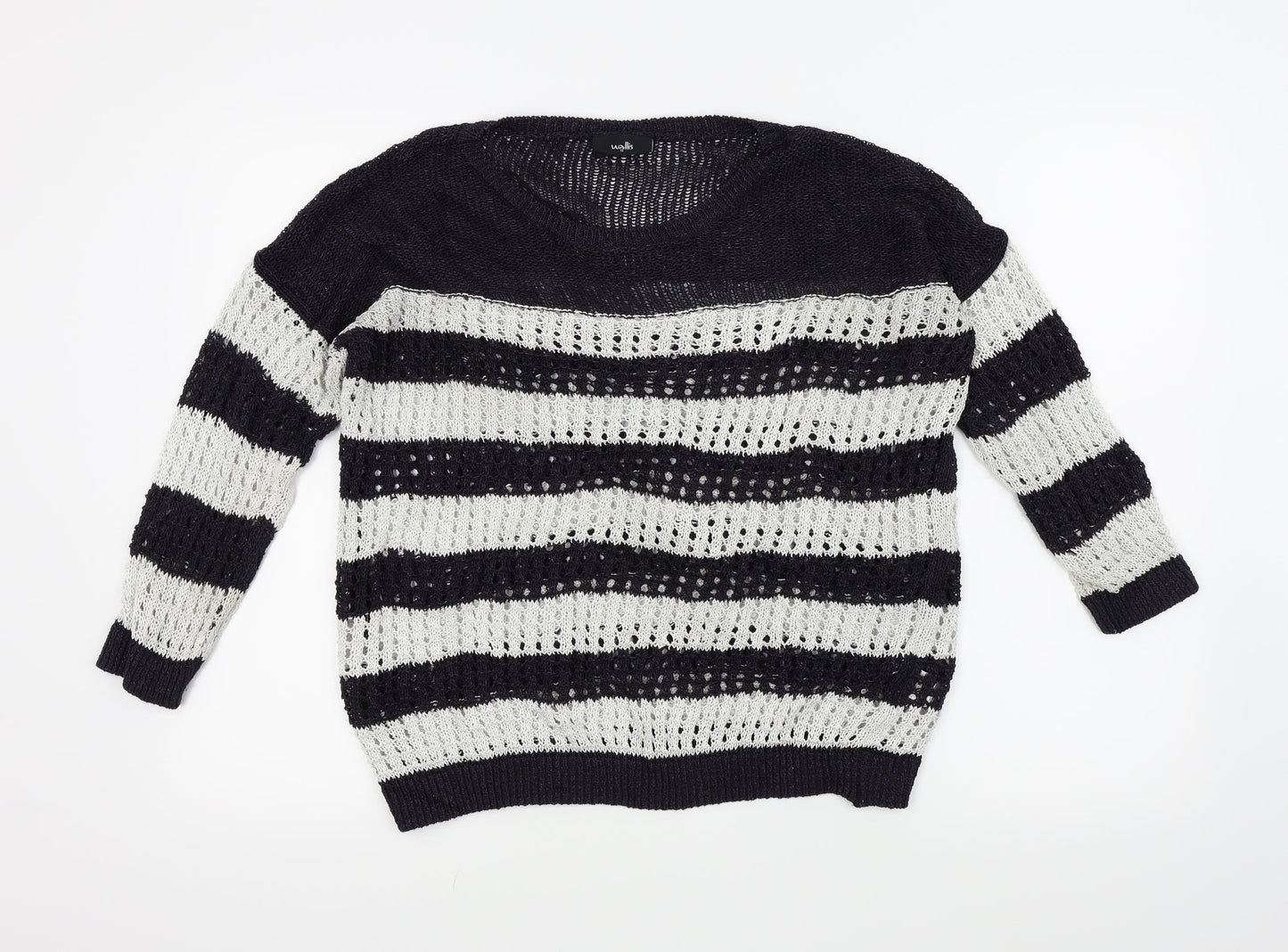 Wallis Womens Blue Striped  Pullover Jumper Size M