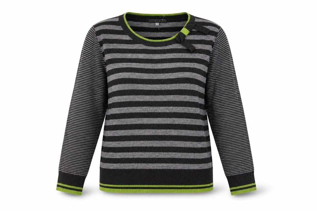 Per Una Womens Grey Striped  Pullover Jumper Size 12