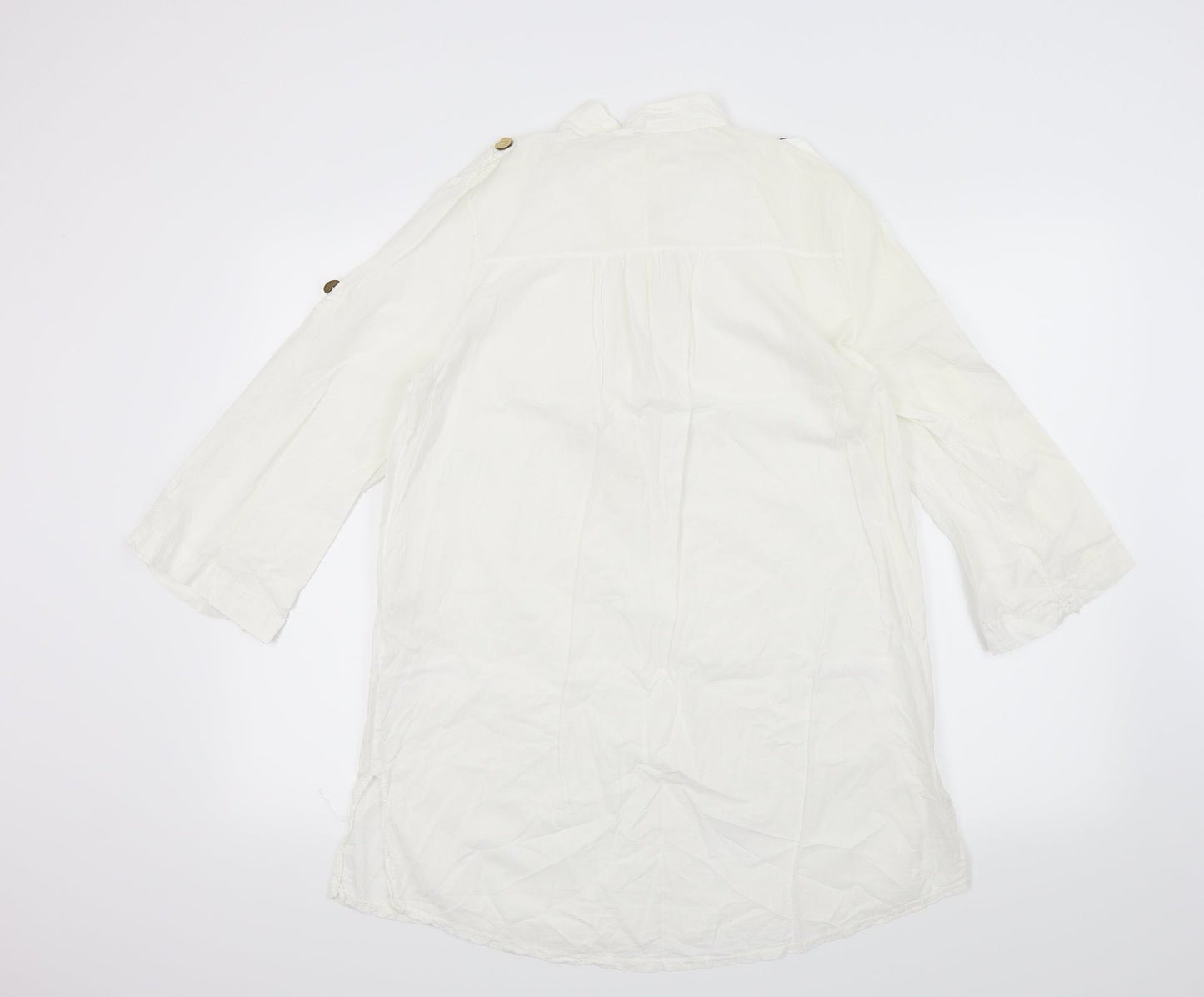 Preworn Womens White   Basic Blouse Size S  - Front Pockets