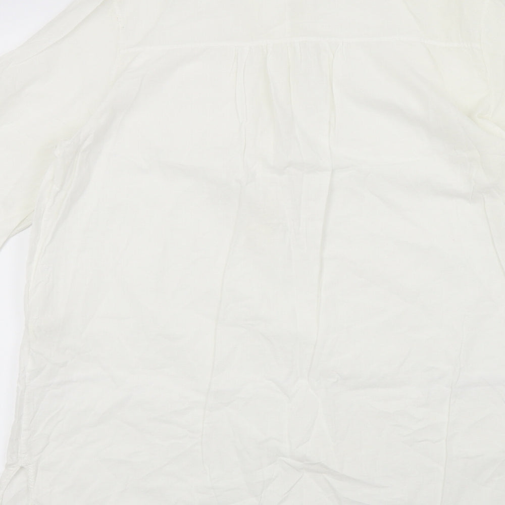 Preworn Womens White   Basic Blouse Size S  - Front Pockets