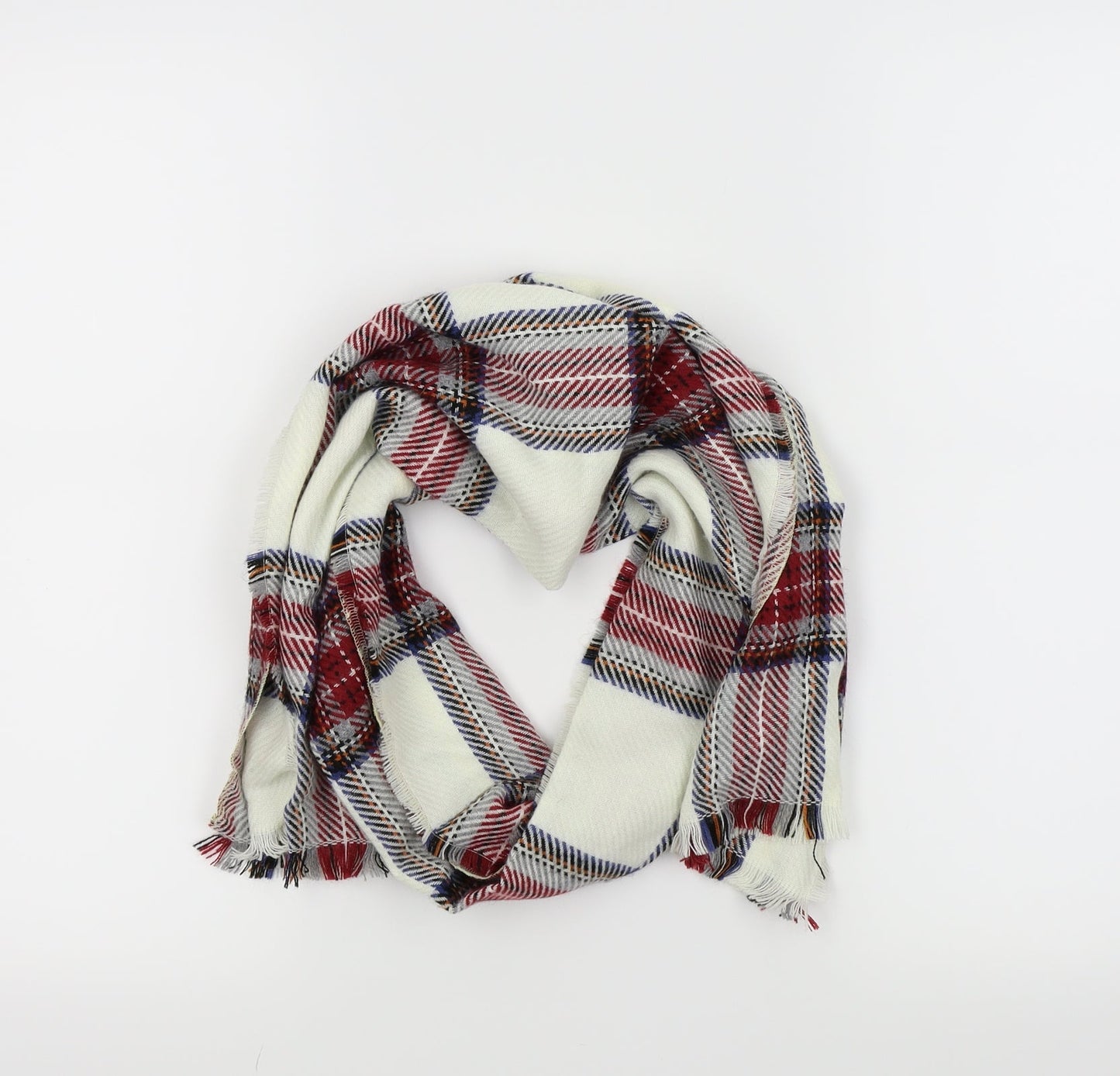 Preworn Womens White Check   Scarf