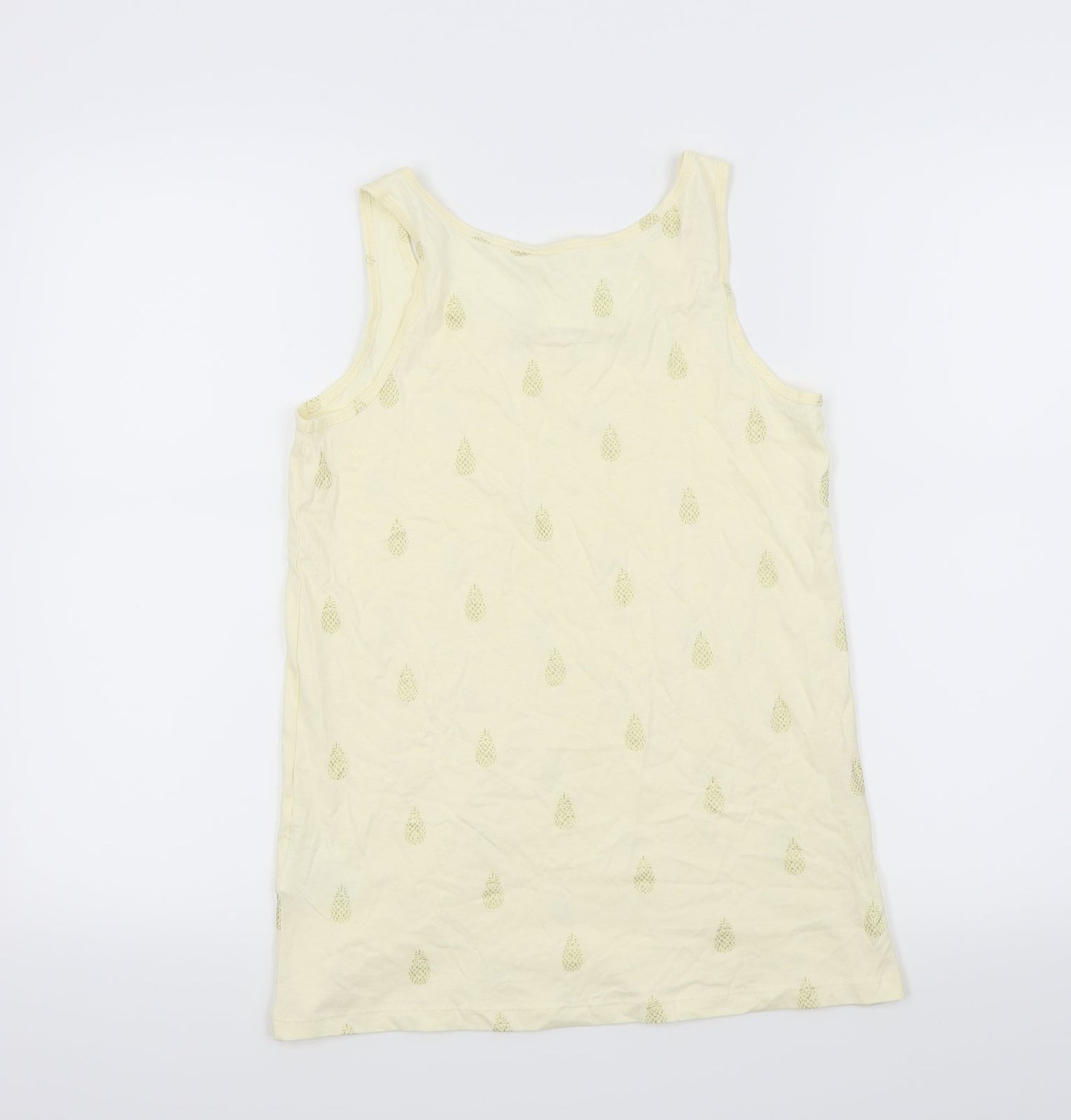 H&M Girls Yellow   Basic Tank Size 14 Years  - Pineapple print