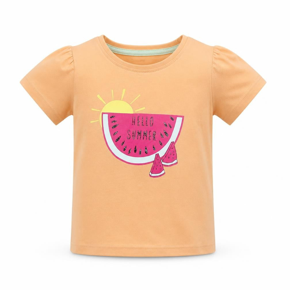 Primark Girls Orange   Basic T-Shirt Size 12-18 Months  - Melons