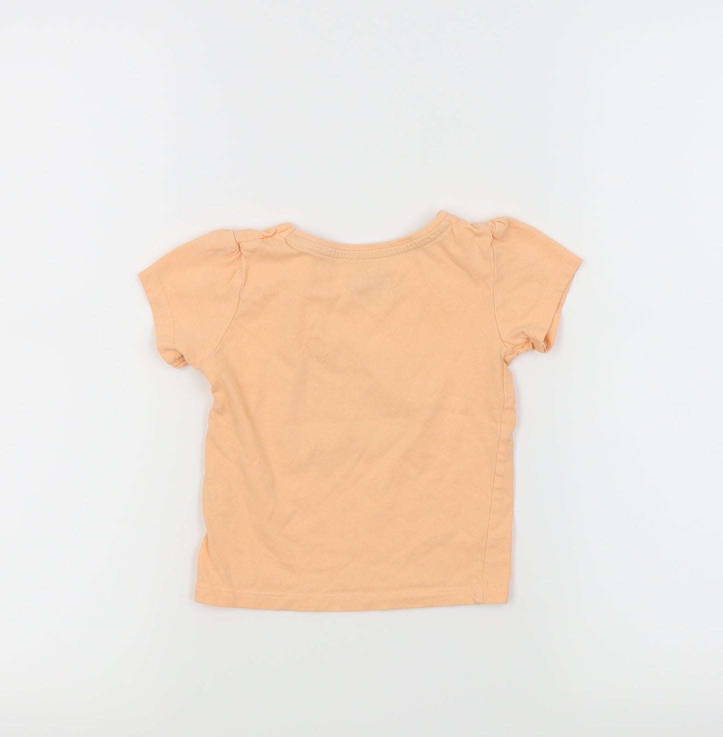 Primark Girls Orange   Basic T-Shirt Size 12-18 Months  - Melons
