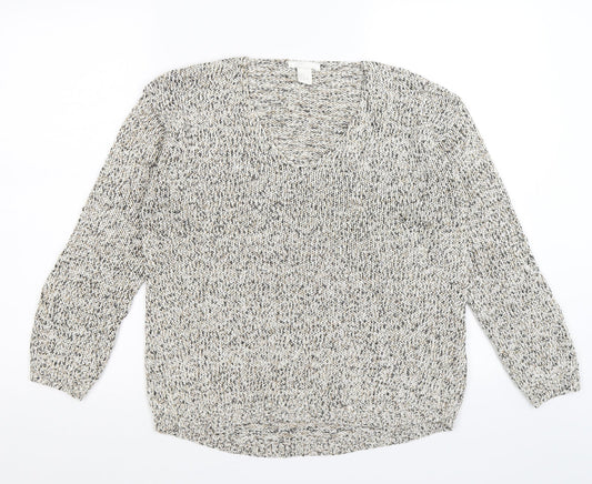 H&M Womens Beige  Knit Pullover Jumper Size M